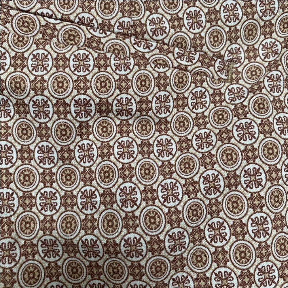 Cynthia Rowley Geometric Print Pants Brown Cream Stretch Ankle Trousers Sz 2 - Picture 8 of 10